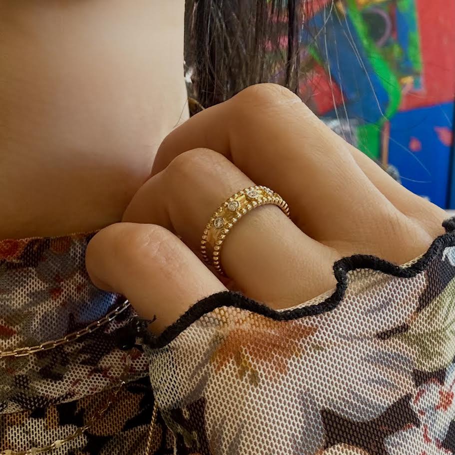 Diamond Bead Ring