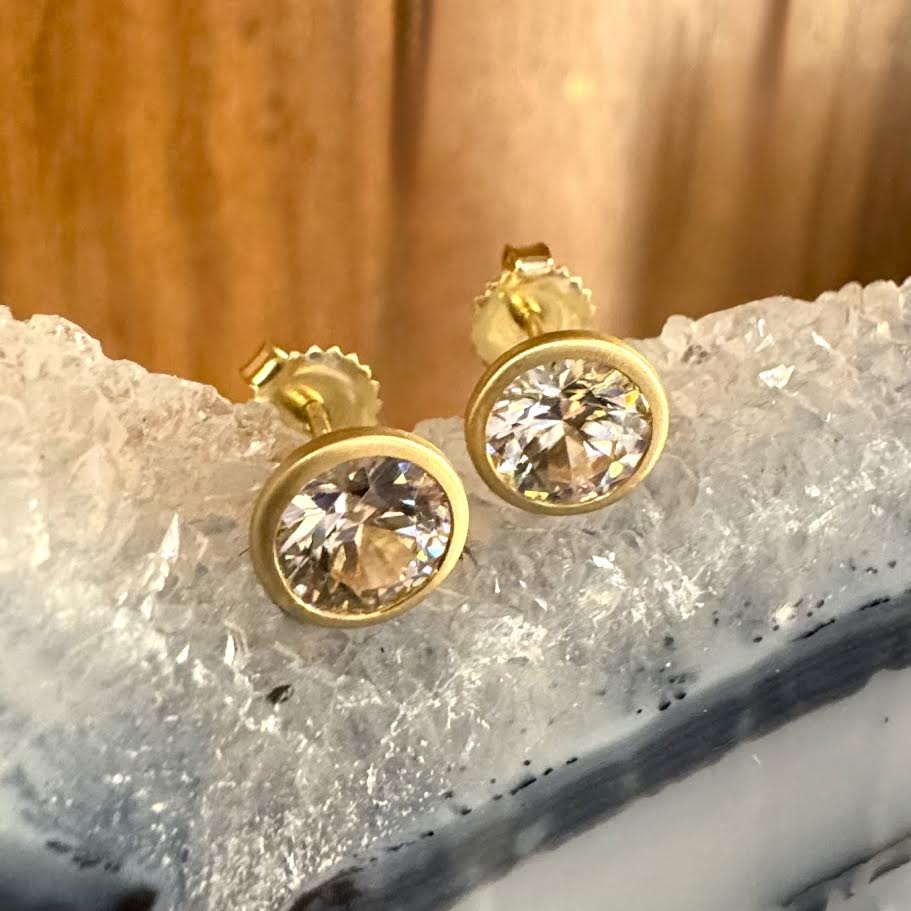 Champagne Zircon Studs