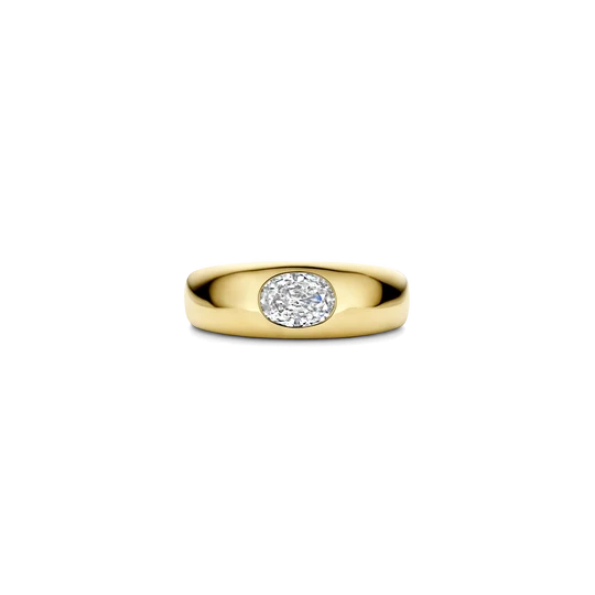Wide Dome CZ Ring