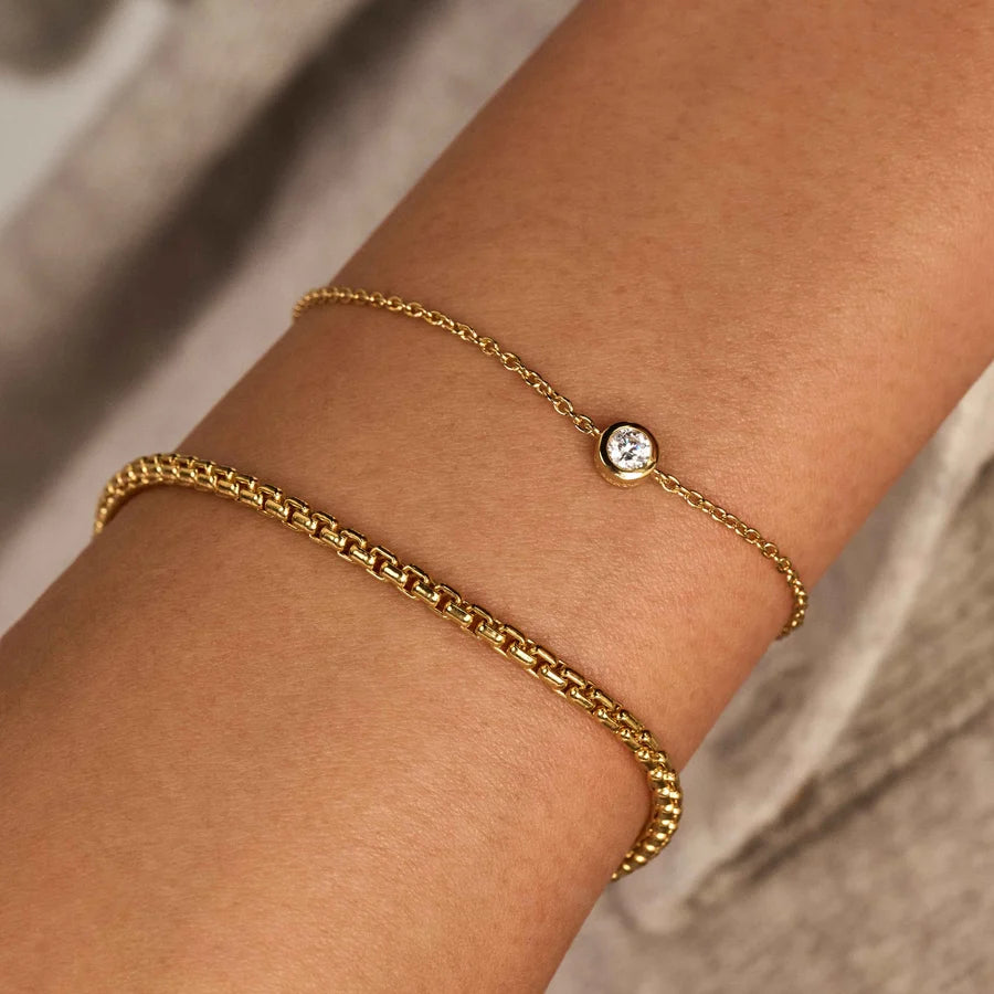 Classic Bezel CZ Solitaire Bracelet