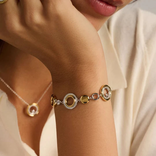 Multi Circles Cz and Mother of Pearl Bracelet