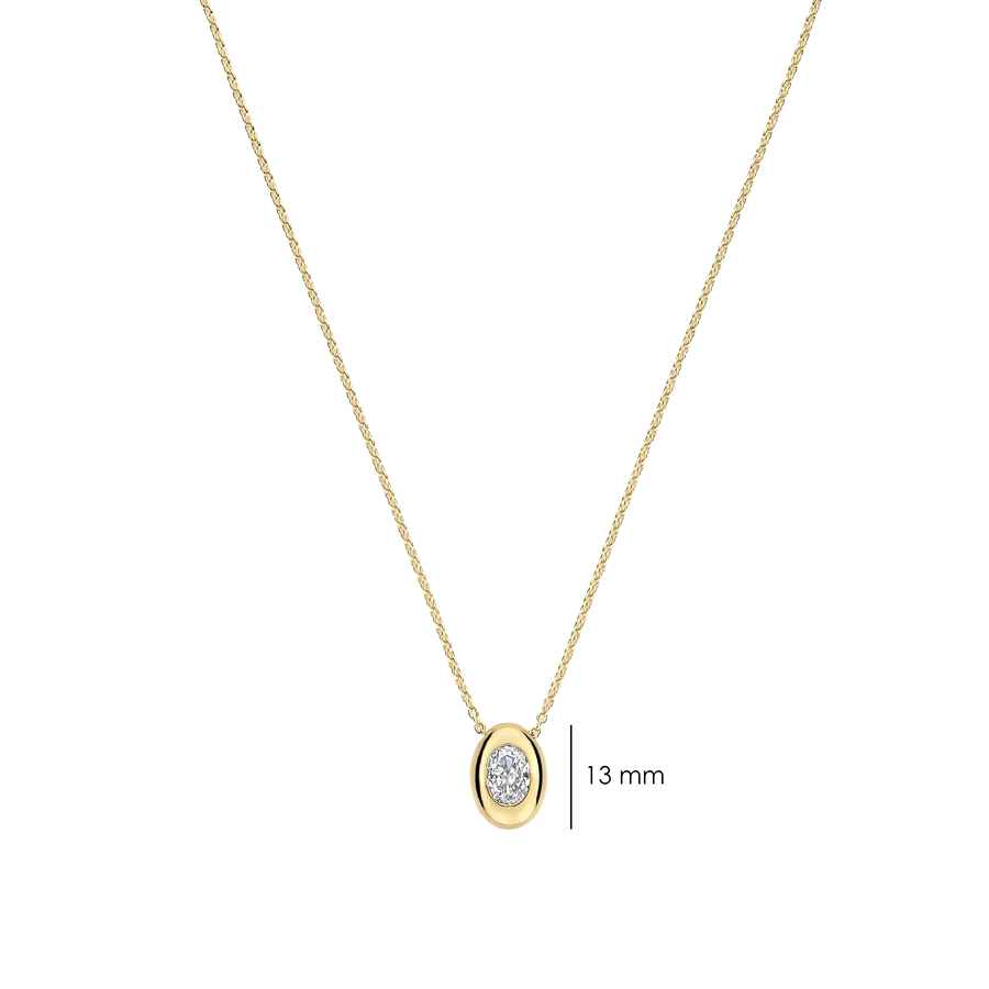 Domed Oval CZ Pendant