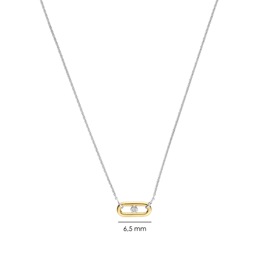 Paperclip Link Bezel Necklace