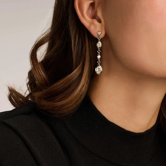Oval Bezel Line Dangles