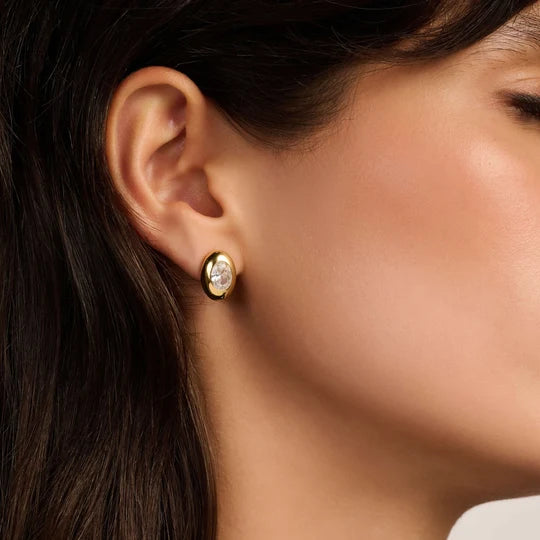 CZ Domed Earrings