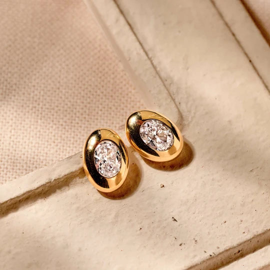 CZ Domed Earrings