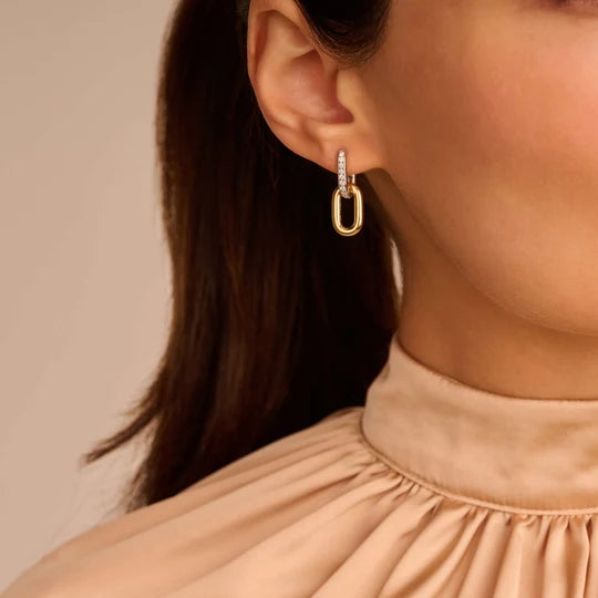 paperclip huggie dangle earrings