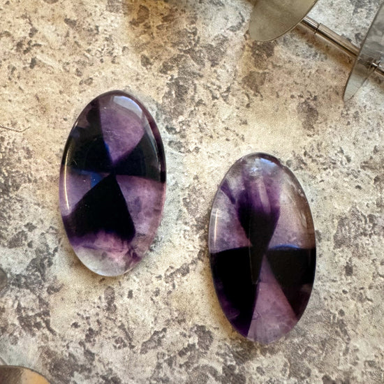 Trapiche Amethyst Pair