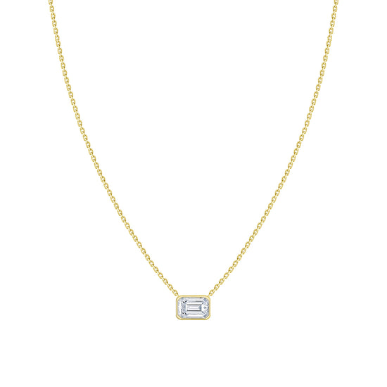 Emerald Cut Diamond Solitaire Necklace