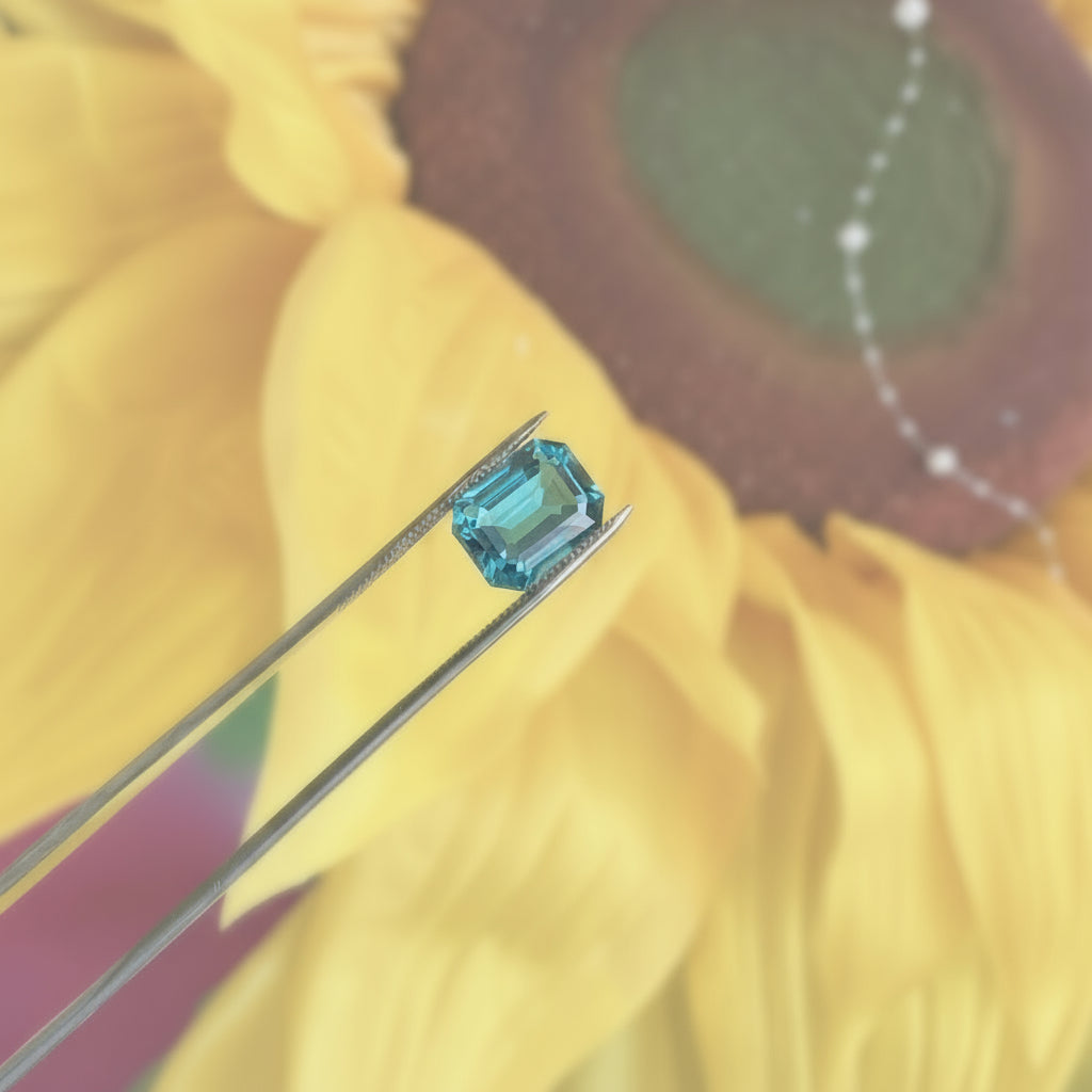 Emerald Cut Blue Zircon 5.83ct