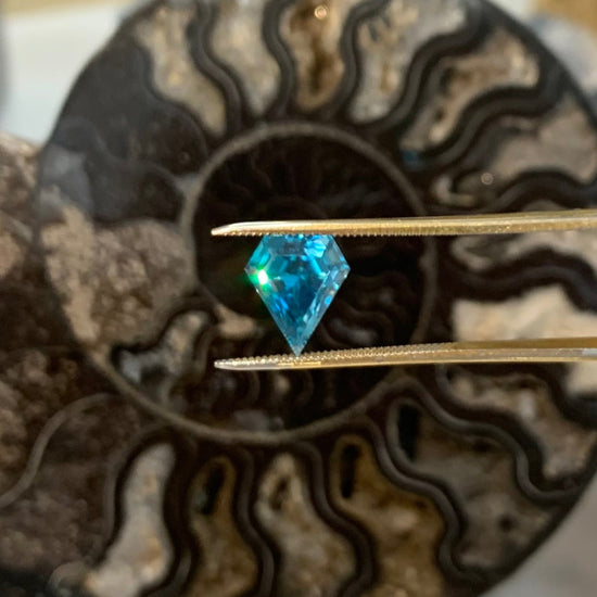Kite Blue Zircon, 4.13ct