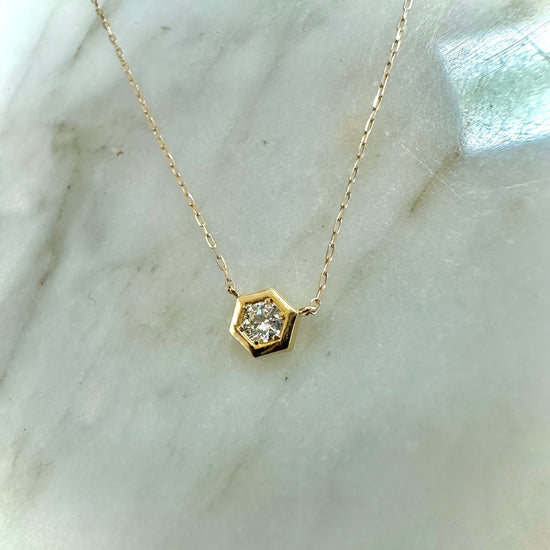 Petite Diamond Hexagon Necklace