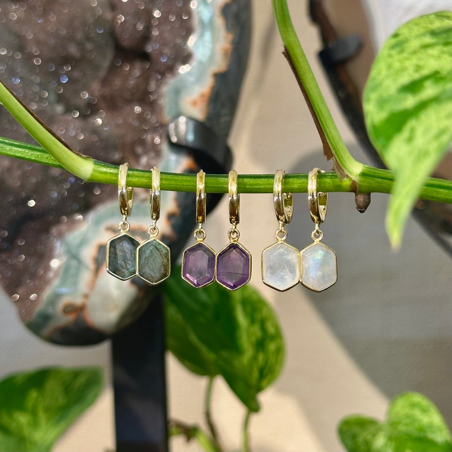 "Geo" Huggie Dangles