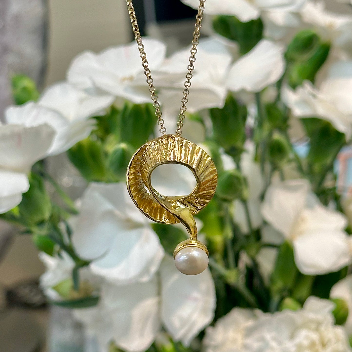 "Seaweed" Pearl Pendant