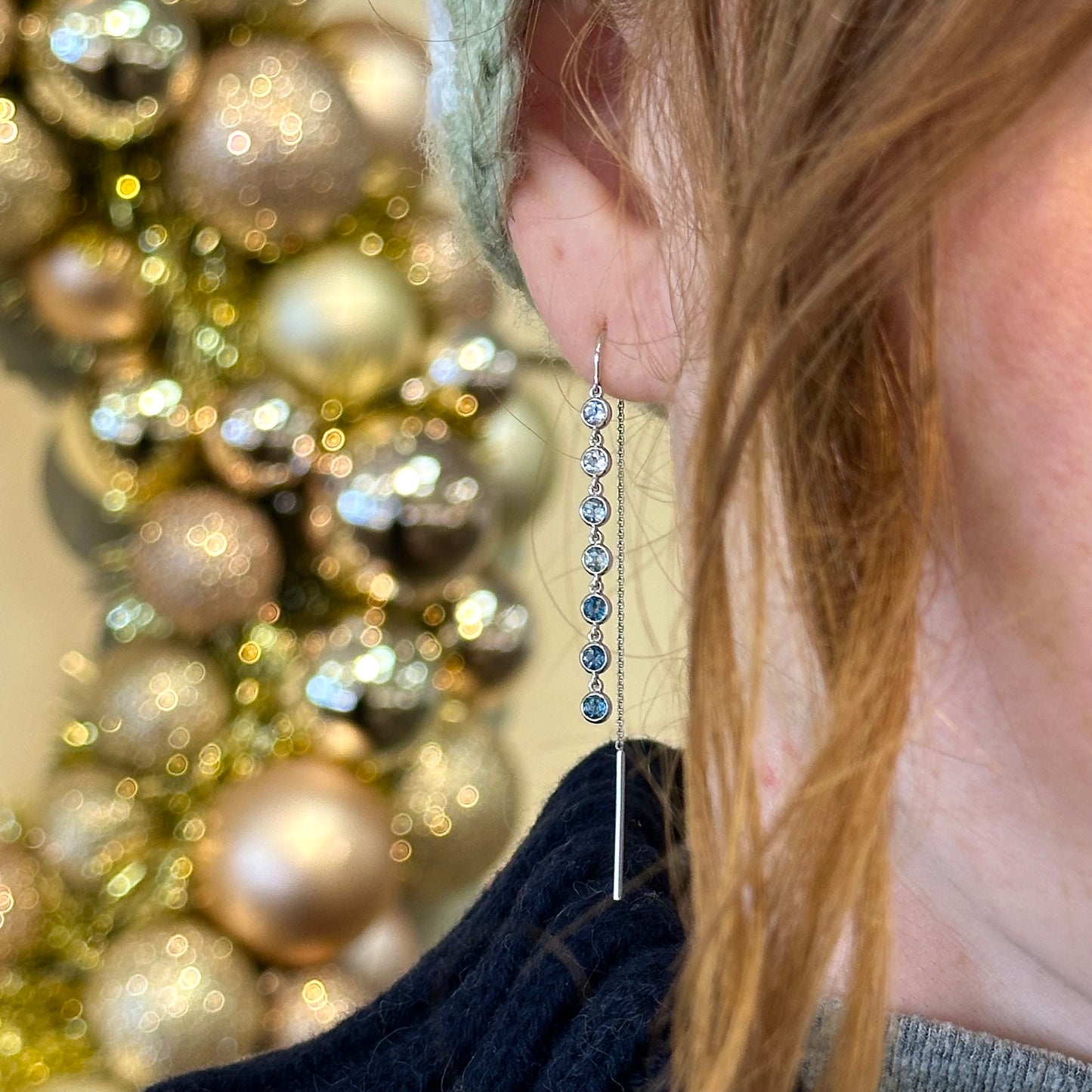 Multi Gem Bezel Earring