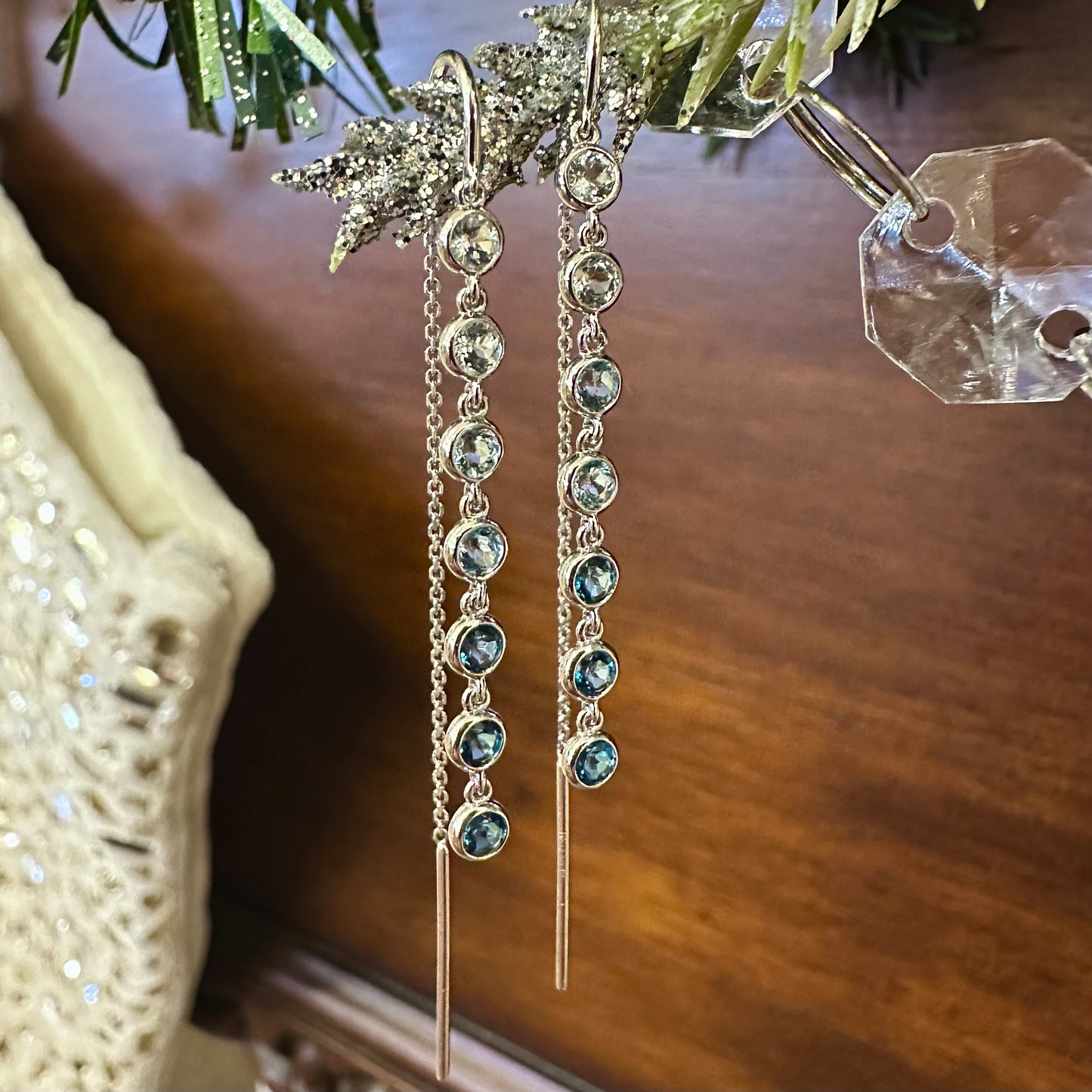 Multi Gem Bezel Earring