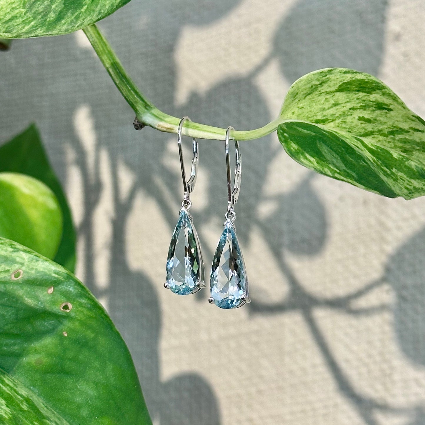 Aquamarine Pear Drop Dangles