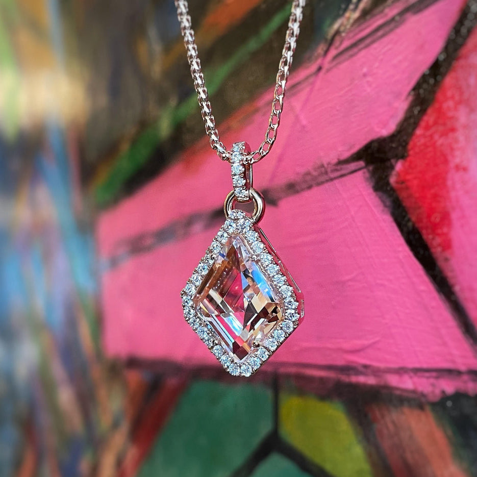 Zoma Color Morganite & Diamond Pendant