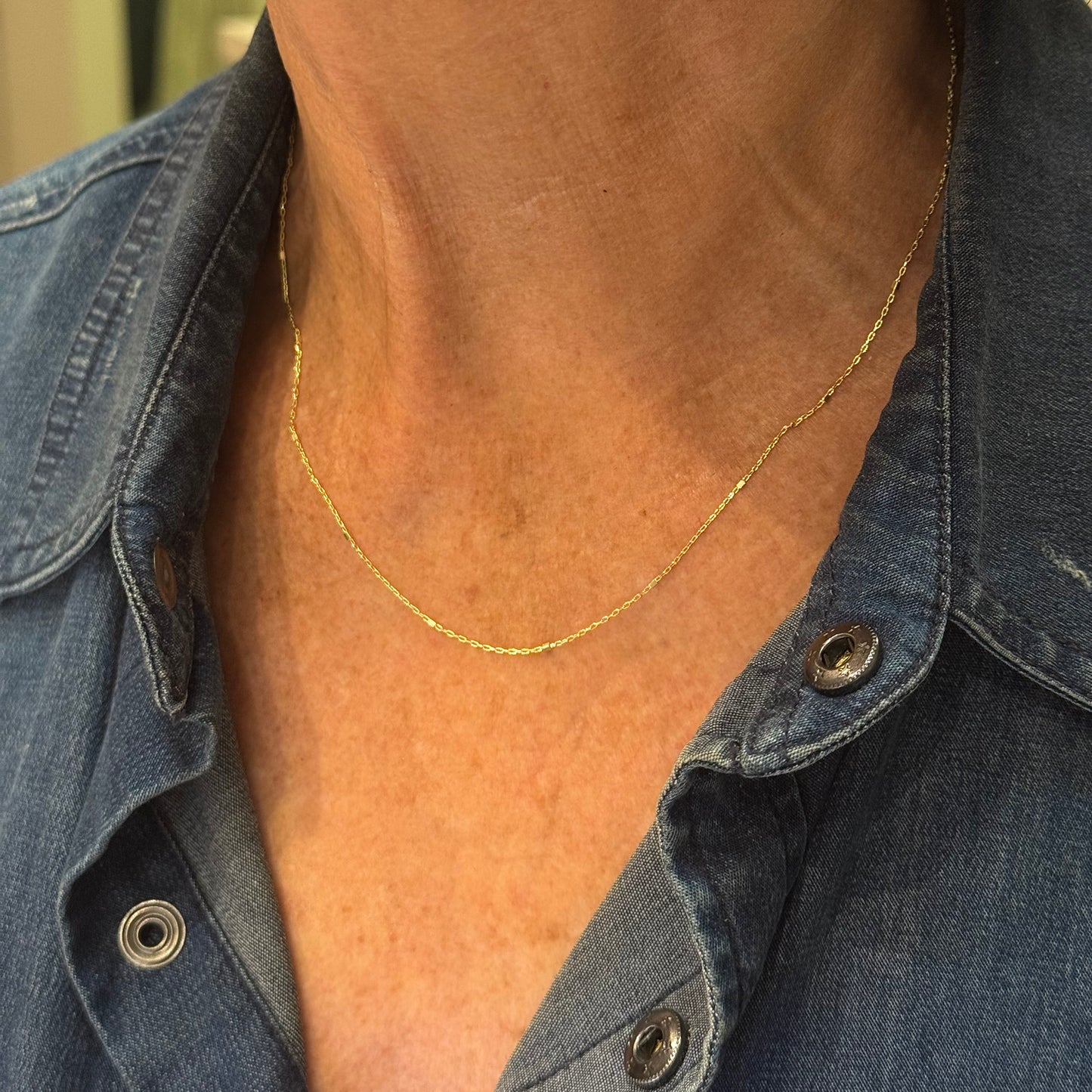 Cubed Station Gold Chain
