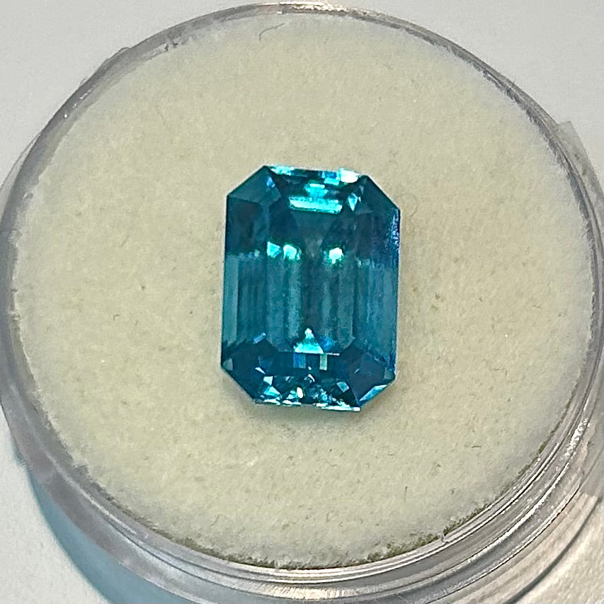 Emerald Cut Blue Zircon 5.83ct