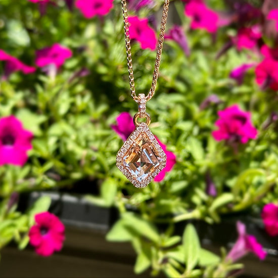 Zoma Color Morganite & Diamond Pendant