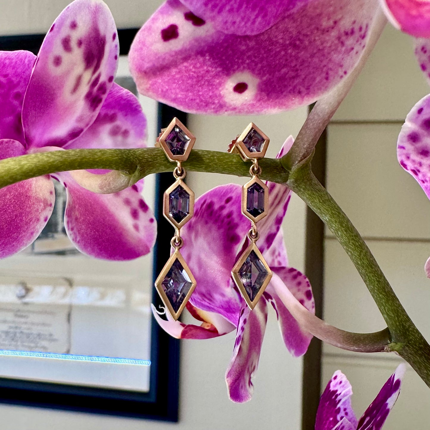 Grey Spinel Mixed-Shape Dangle Earrings