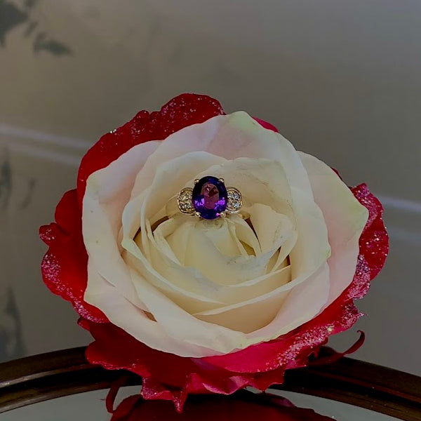 Amethyst and Diamond Ring