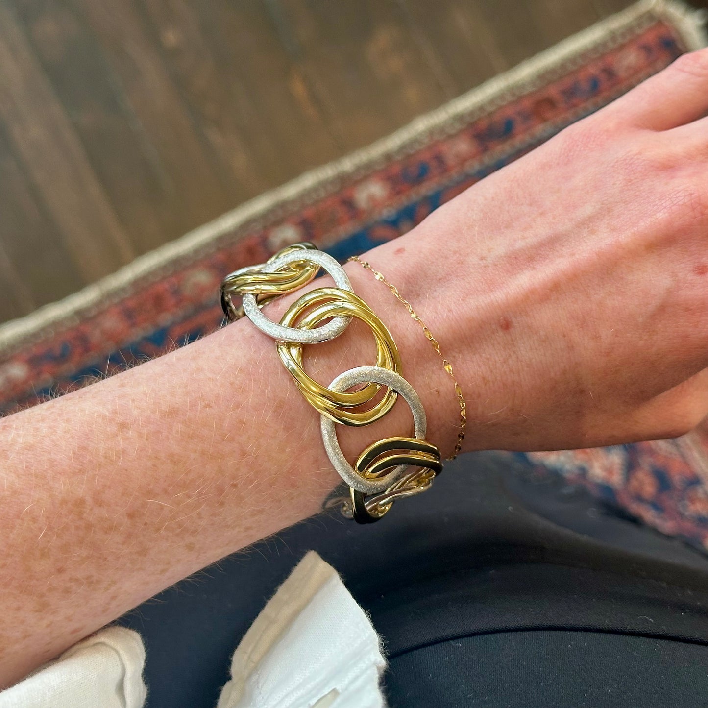 Overlapping Ovals Hinged Bracelet