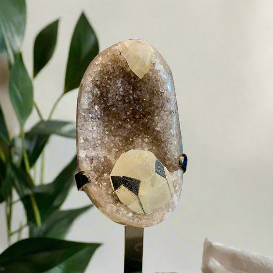 Mauve Lavender Quartz & Calcite Geode