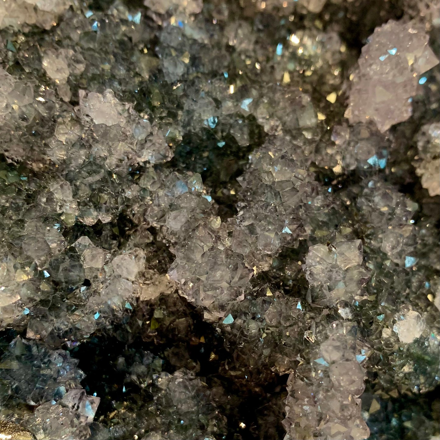 Lavender Charcoal Quartz Geode