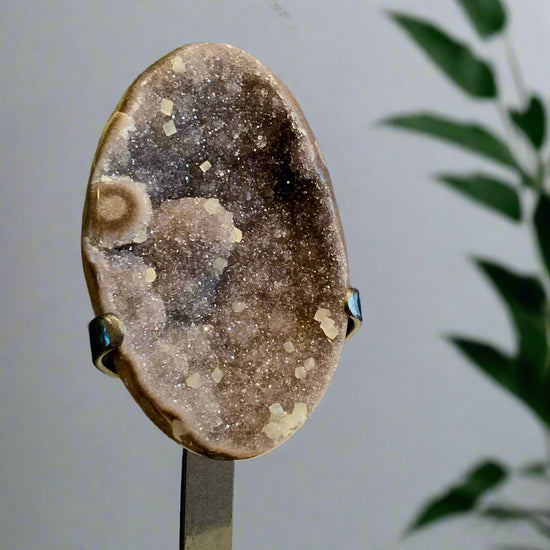 Mauve Brown Druzy Flower Quartz