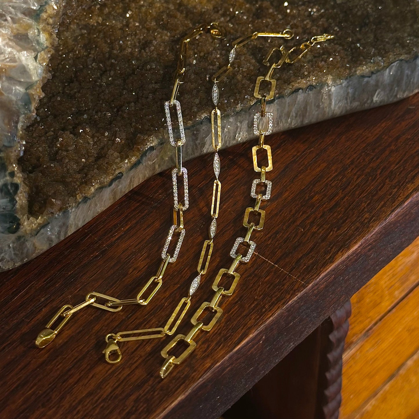 Square Link Diamond Bracelet