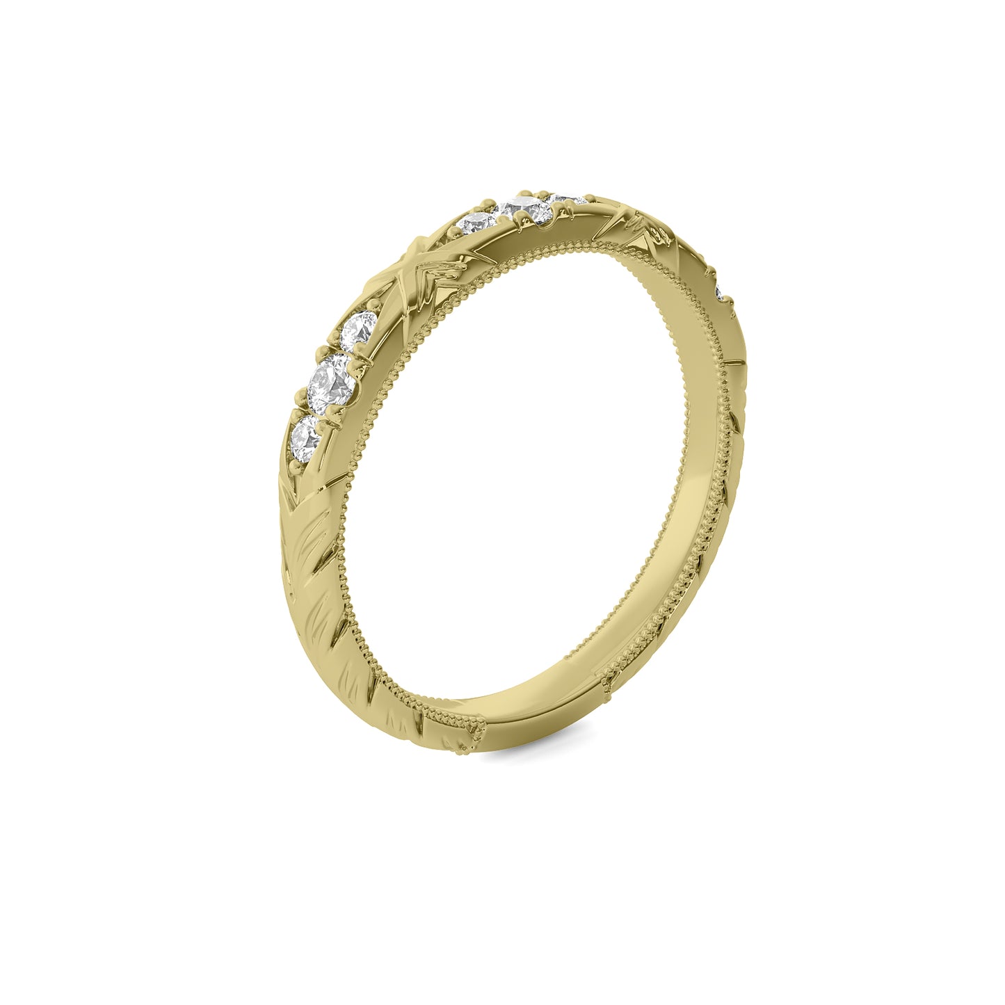 "Jodi" Engraved Diamond Band