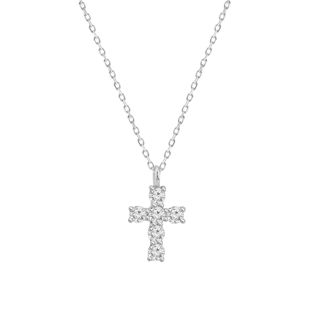 Dainty Diamond Cross Necklace