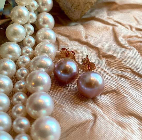 Pearl Button Studs, 8-8.5mm