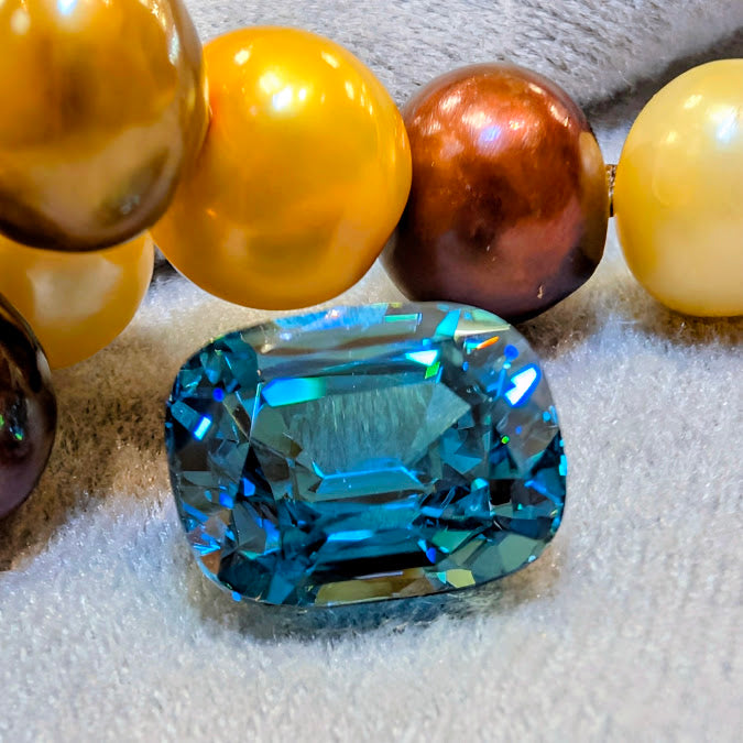 Cushion Blue Zircon, 7.11cts