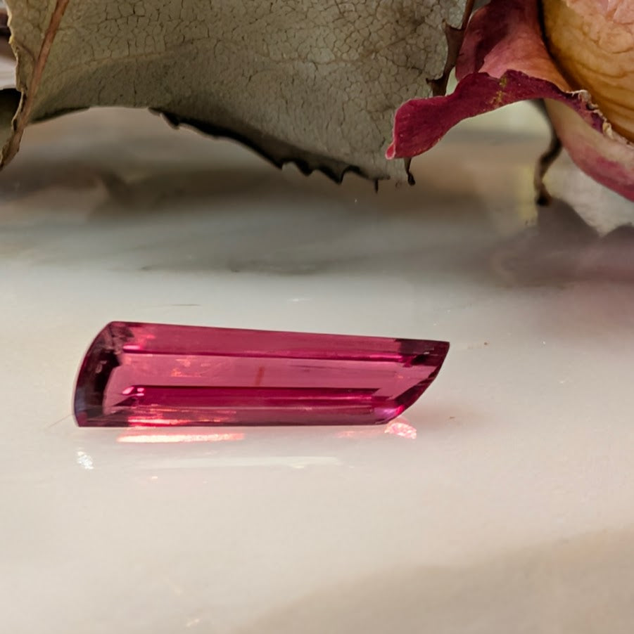 Pink Tourmaline Bar Cut