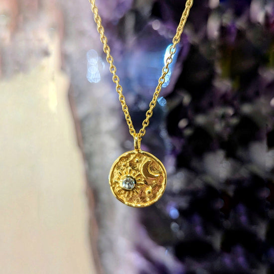 "Luna" Celestial Blue Topaz Accented Necklace