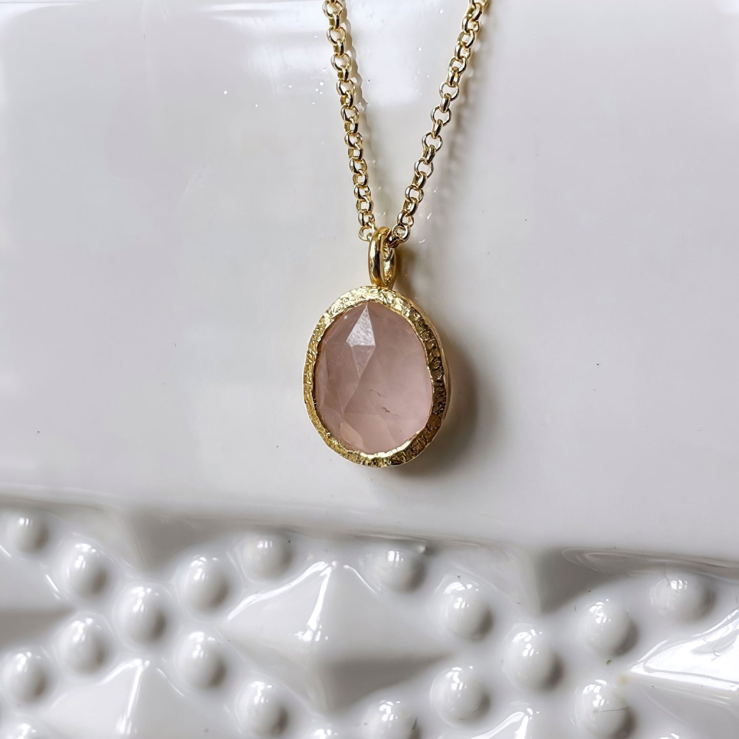 “Shade” Rose Quartz Pendant