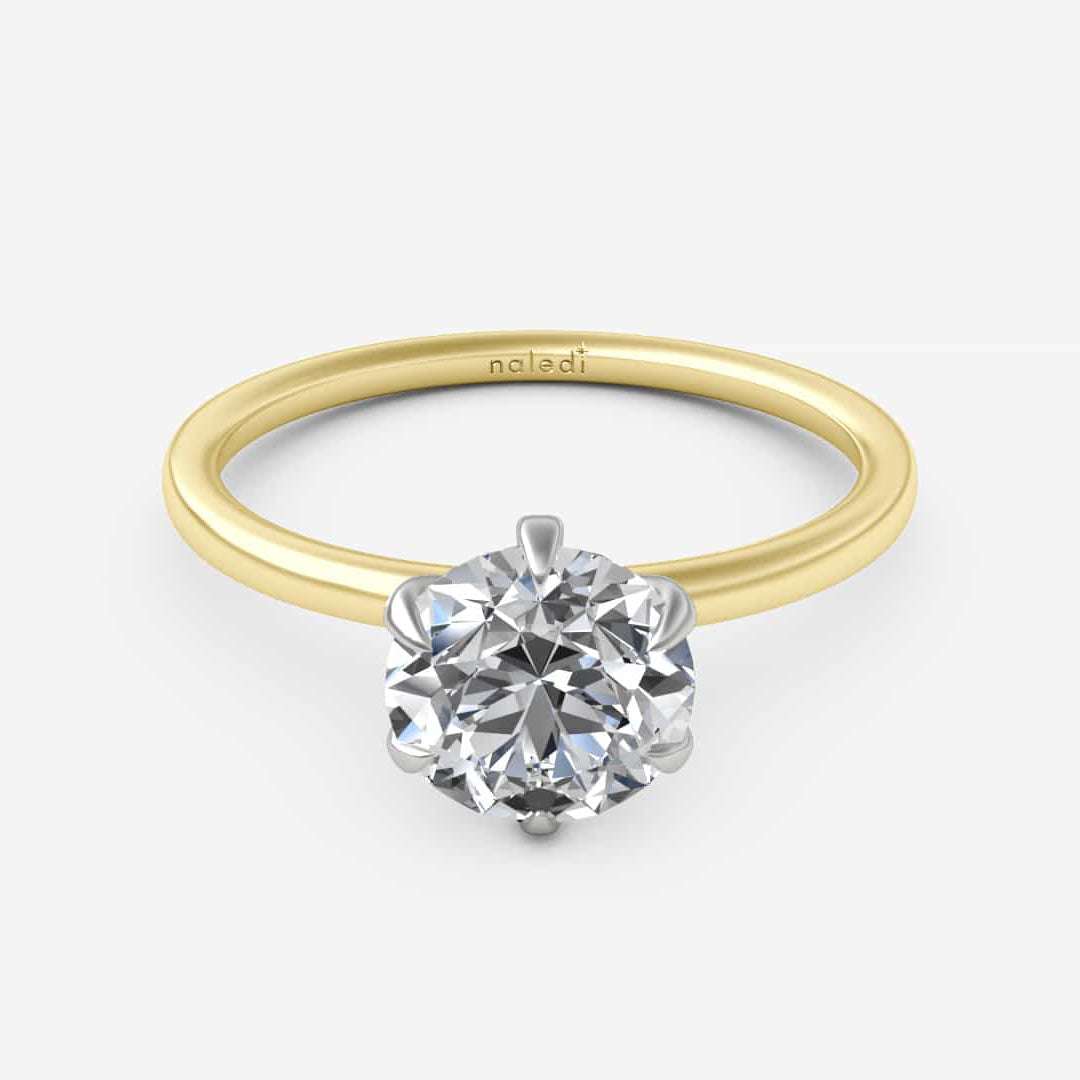 Photo of "Candice" Solitaire in a decorative scene, designed by , available at Plumb Gold & Plumb Silver