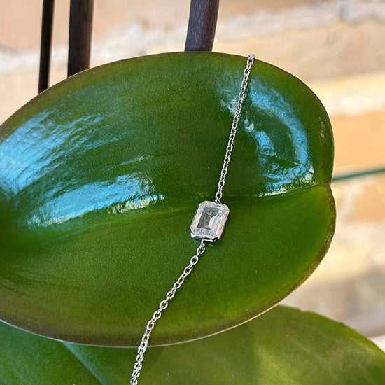 Photo of Cubic Zirconia Bracelet in a decorative scene, designed by , available at Plumb Gold & Plumb Silver