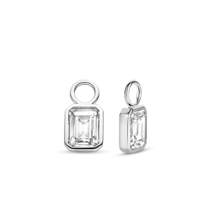 Photo of Cubic Zirconia Earring Charms in a decorative scene, designed by , available at Plumb Gold & Plumb Silver