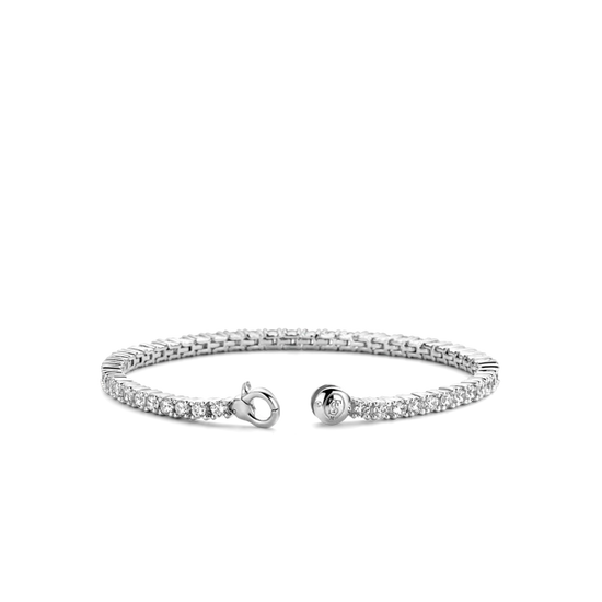 Photo of Cubic Zirconia Tennis Bracelet in a decorative scene, designed by , available at Plumb Gold & Plumb Silver