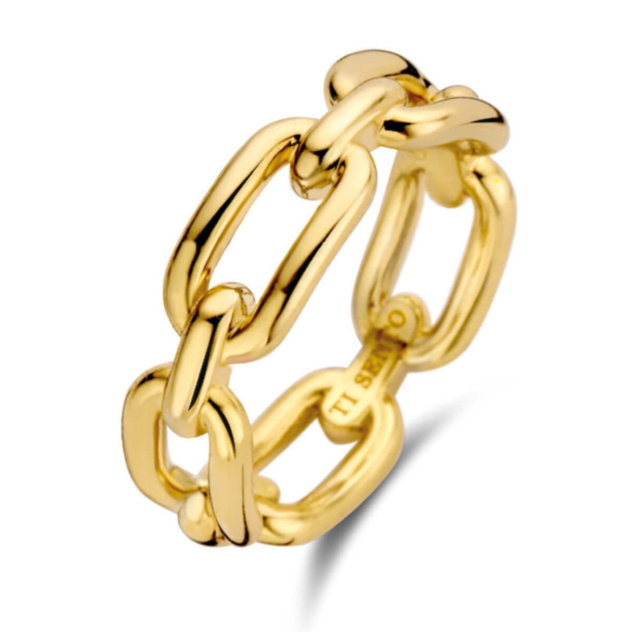 Photo of Fancy Link Ring in a decorative scene, designed by , available at Plumb Gold & Plumb Silver