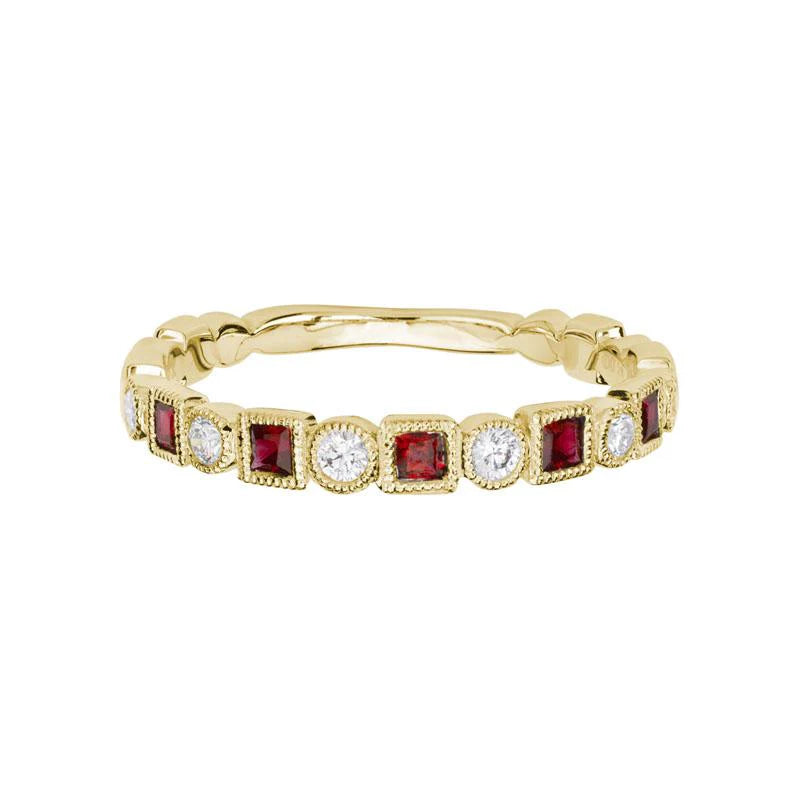 Photo of Gemstone Stackable Ring in a decorative scene, designed by , available at Plumb Gold & Plumb Silver