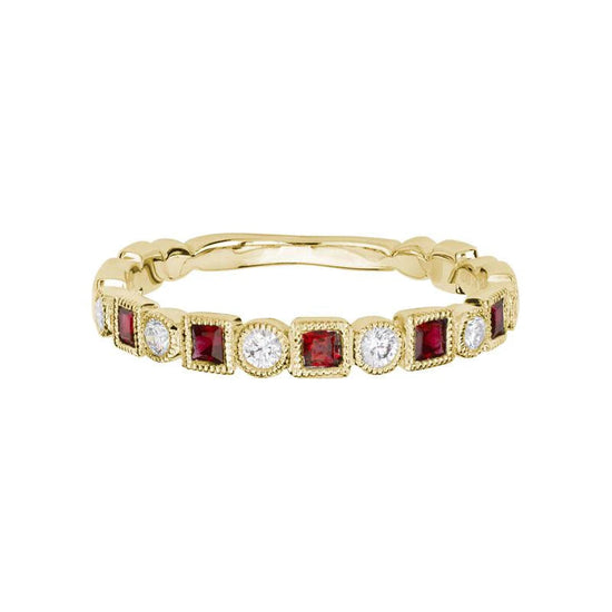 Photo of Gemstone Stackable Ring in a decorative scene, designed by , available at Plumb Gold & Plumb Silver