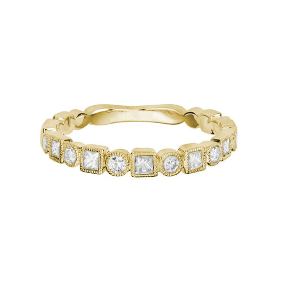 Photo of Gemstone Stackable Ring in a decorative scene, designed by , available at Plumb Gold & Plumb Silver