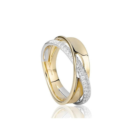 Photo of Looped Diamond and Gold Ring in a decorative scene, designed by , available at Plumb Gold & Plumb Silver