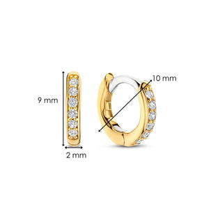 Photo of Petite CZ Hoops in a decorative scene, designed by , available at Plumb Gold & Plumb Silver