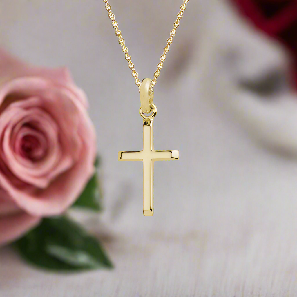 Photo of Small Classic Cross in a decorative scene, designed by , available at Plumb Gold & Plumb Silver